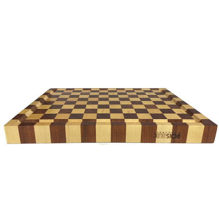Checker Pattern - Alaskan Yellow Cedar & Honduras Mahogany - End Grain - Reversible 24"L x 18"W x 2.25"T Cutting/Carving/Chopping/Serving Board